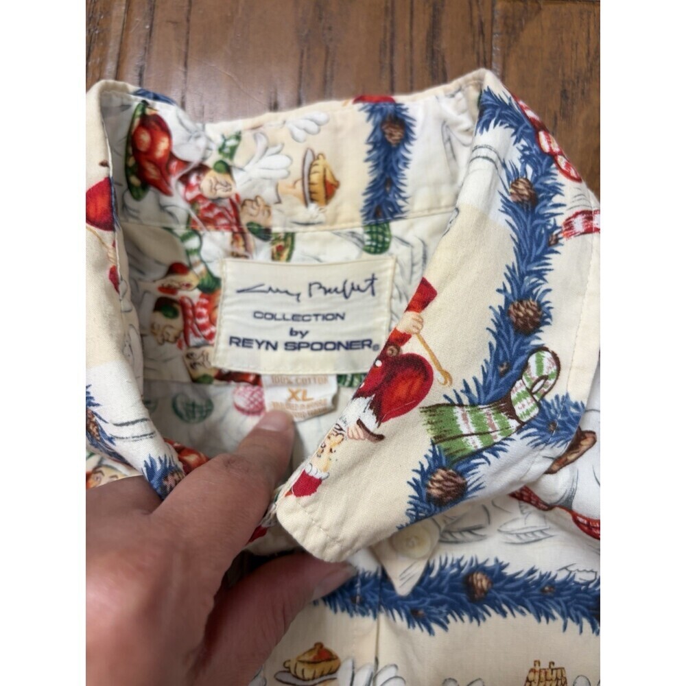 Reyn Spooner Christmas 1999 Guy Buffet  Button Down Collar XL Vintage Hawaii - Picture 4 of 5